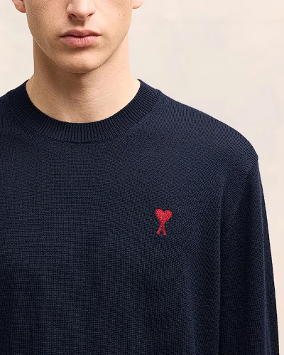 Ami de Coeur Embroidery Crew Neck Sweater