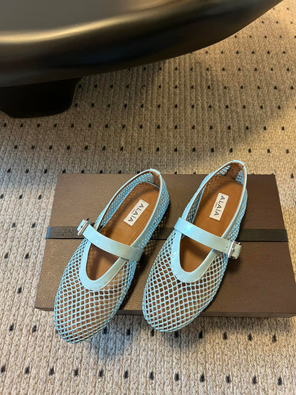 Alaia 25 Bailarina de Mujer Verde Laguna Piel de Oveja 303705