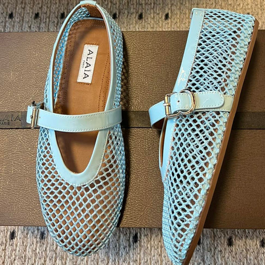 Alaia 25 Bailarina de Mujer Verde Laguna Piel de Oveja 303705
