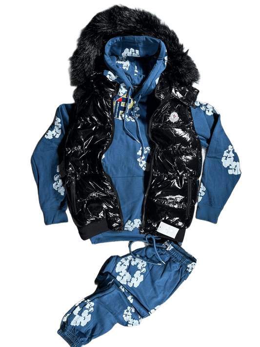 CHANDAL LARGO DENIM TEARS+CHALECO MONCLER