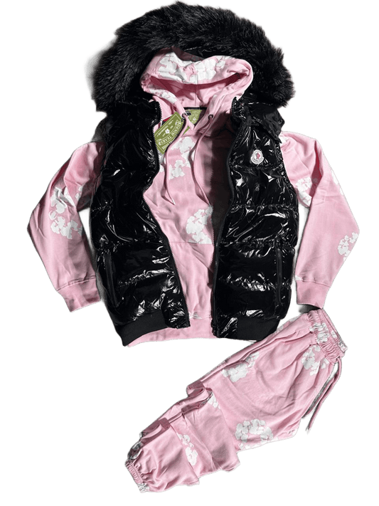 CHANDAL LARGO DENIM TEARS+CHALECO MONCLER