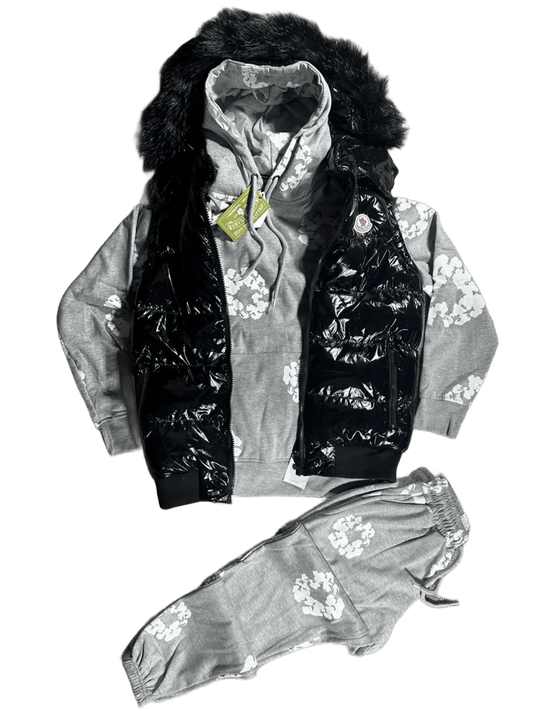 CHANDAL LARGO DENIM TEARS+CHALECO MONCLER