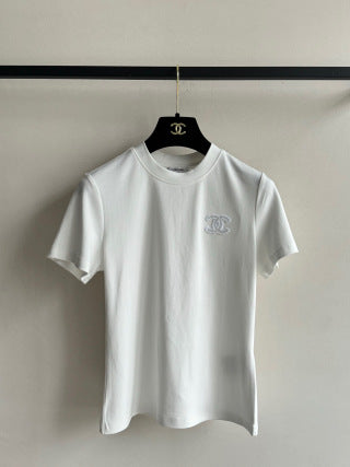 Algodón con Logo de Chanel Pesadamente Bordado