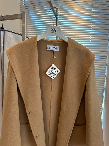 Abrigo Loewe Caqui Marrón Cachemir